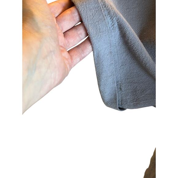 Cotton pull-over grey top Beachy boho natural basic Large - Picture 4 of 5